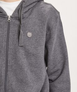 Knowledge Cotton Apparel Elm Zip Hood Basic Badge Sweat Phantom