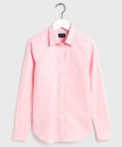 Gant Woman Solid Stretch Shirt Preppy Pink
