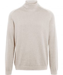 Knowledge Cotton Apparel Field High Neck Sweater Light Feather Gray