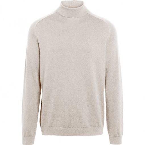 Knowledge Cotton Apparel Field High Neck Sweater Light Feather Gray