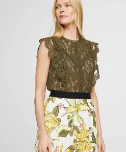 Comma, Lace Top Khaki