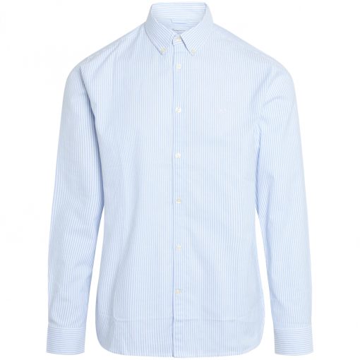 Knowledge Cotton Apparel Elder Striped Owl Shirt Blue