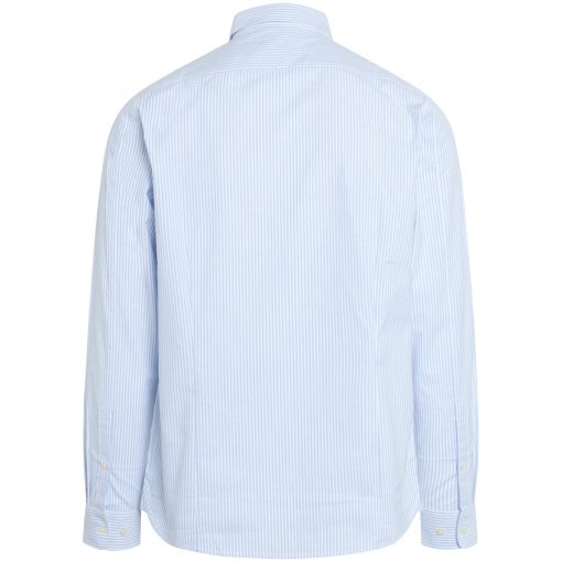 Knowledge Cotton Apparel Elder Striped Owl Shirt Blue