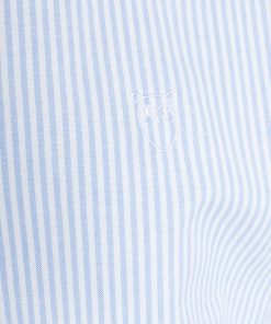 Knowledge Cotton Apparel Elder Striped Owl Shirt Blue