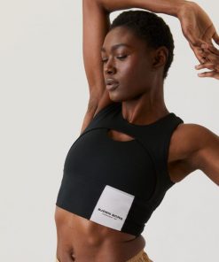 Björn Borg Overlap Crop Top Black Beauty