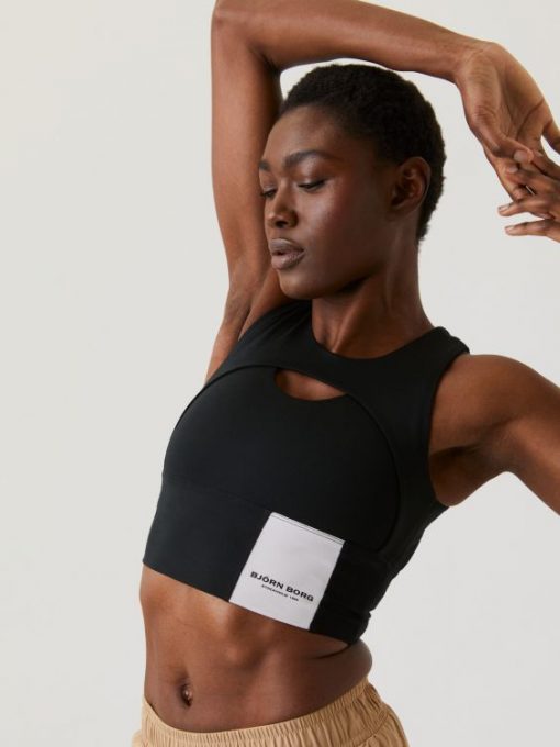 Björn Borg Overlap Crop Top Black Beauty