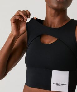 Björn Borg Overlap Crop Top Black Beauty