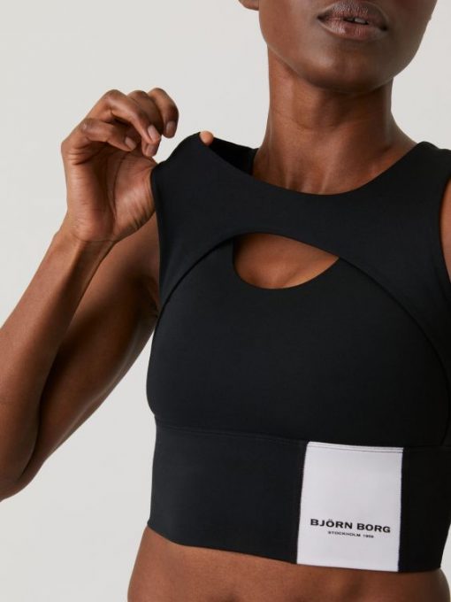 Björn Borg Overlap Crop Top Black Beauty