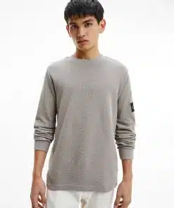 Calvin klein Long Sleeve Waffle T-shirt Elephant Skin