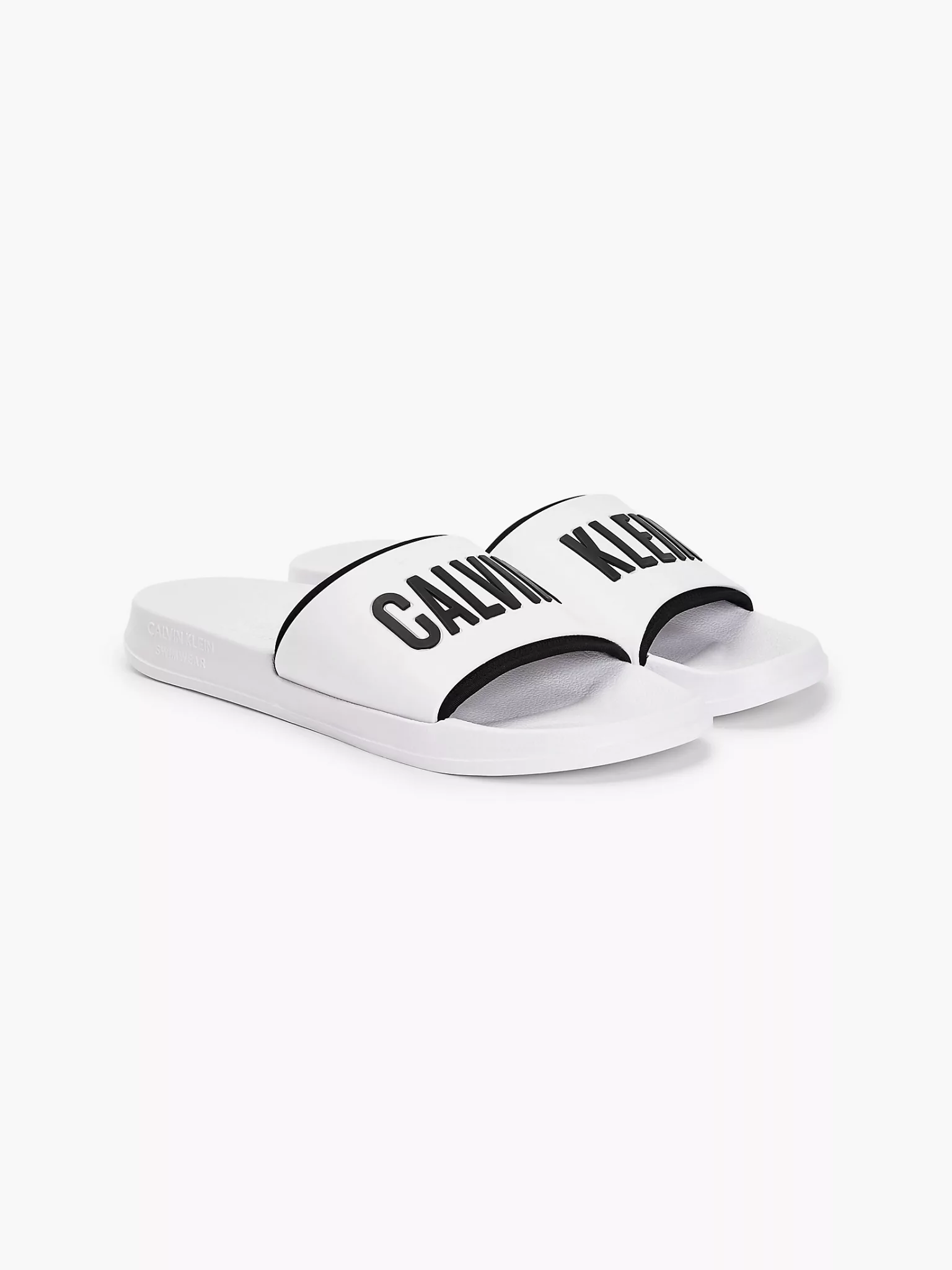 Calvin klein sliders white womens on sale