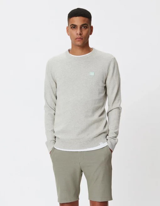 Les Deux Etienne Cashton Knit Light Grey Melange