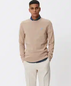 Les Deux Etienne Cashton Knit Light Brown Melange