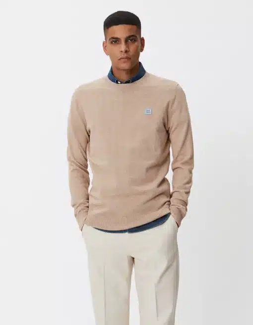 Les Deux Etienne Cashton Knit Light Brown Melange