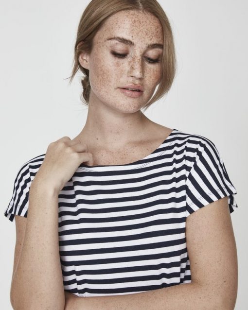 Holebrook Kajsa Capsleeve T-shirt Navy/White