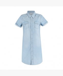 Red Button Boby Dress Bleach & Frayes