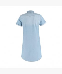 Red Button Boby Dress Bleach & Frayes