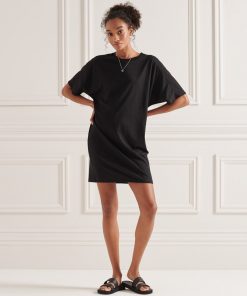 Superdry Cotton Modal T-Shirt Dress Black