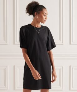Superdry Cotton Modal T-Shirt Dress Black