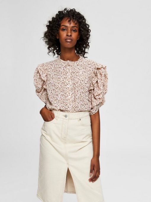 Selected Femme Metha Top Sandshell