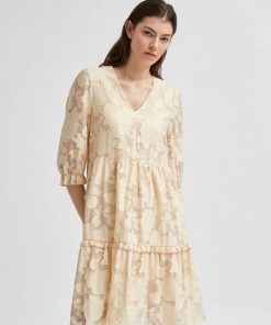 Selected Femme Sadie 3/4 Dress Sandshell