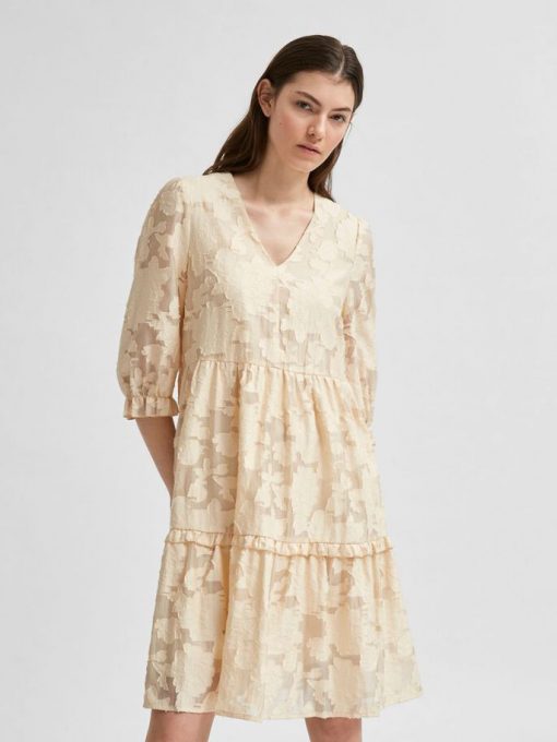 Selected Femme Sadie 3/4 Dress Sandshell