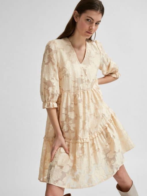 Selected Femme Sadie 3/4 Dress Sandshell
