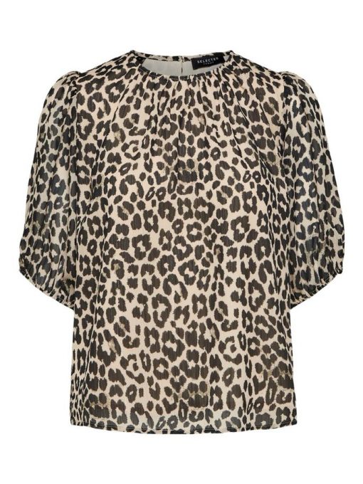 Selected Femme Tilda 3/4 Top Leopard