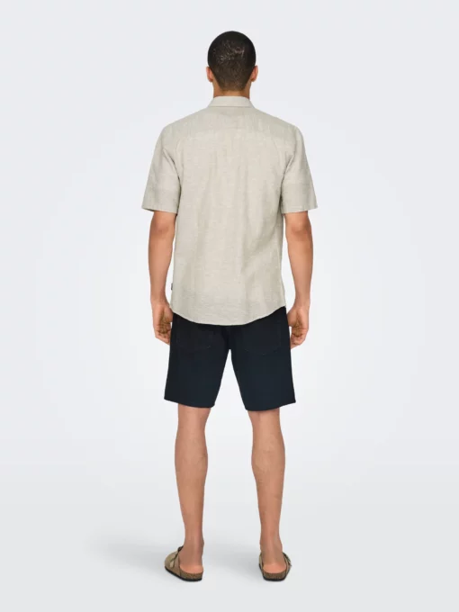 Only & Sons Caiden Life Linen Solid Shirt Chinchilla