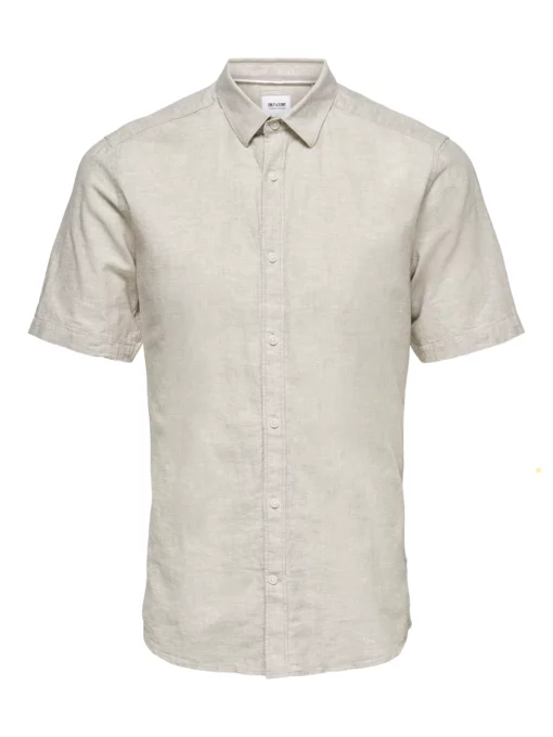 Only & Sons Caiden Life Linen Solid Shirt Chinchilla