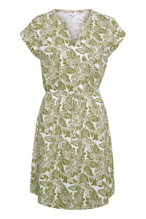 Part Two Ilima Dress Olive Drab Block Print