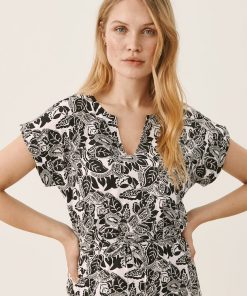 Part Two Ilima Dress Black Block Print