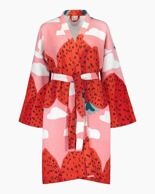 Marimekko Mansikkavuoret Bathrobe Red