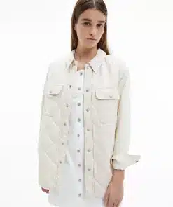 Calvin Klein Padded Denim Shirt Jacket Denim Light