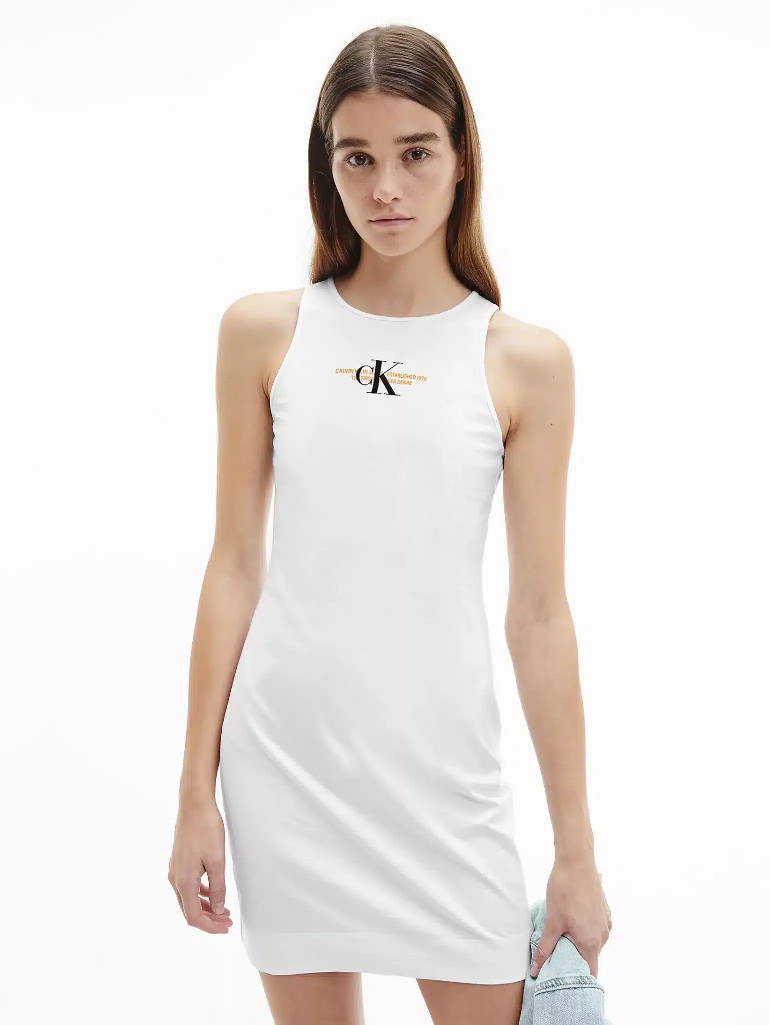 Calvin klein logo tank dress discount