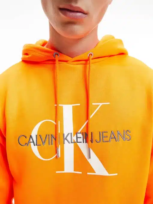 Calvin Klein Monogram Hoodie Shocking Orange