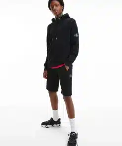 Calvin Klein Waffle Knit Badge Hoodie Black