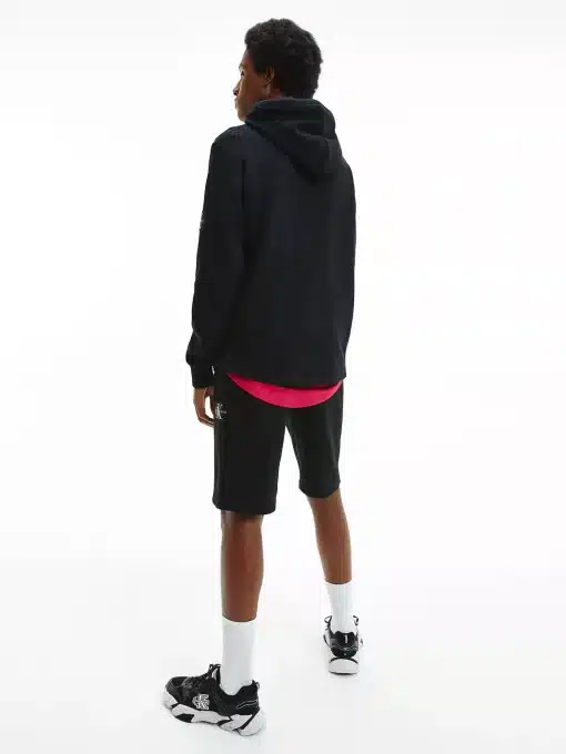 Calvin Klein Waffle Knit Badge Hoodie Black