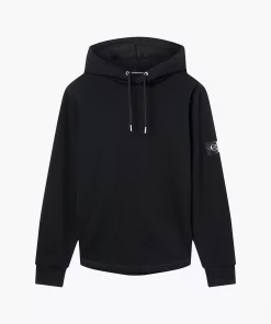 Calvin Klein Waffle Knit Badge Hoodie Black