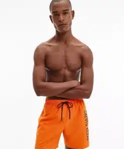 Calvin klein Medium Drawstring Swim Shorts Orange Alert