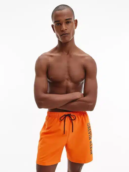 Calvin klein Medium Drawstring Swim Shorts Orange Alert