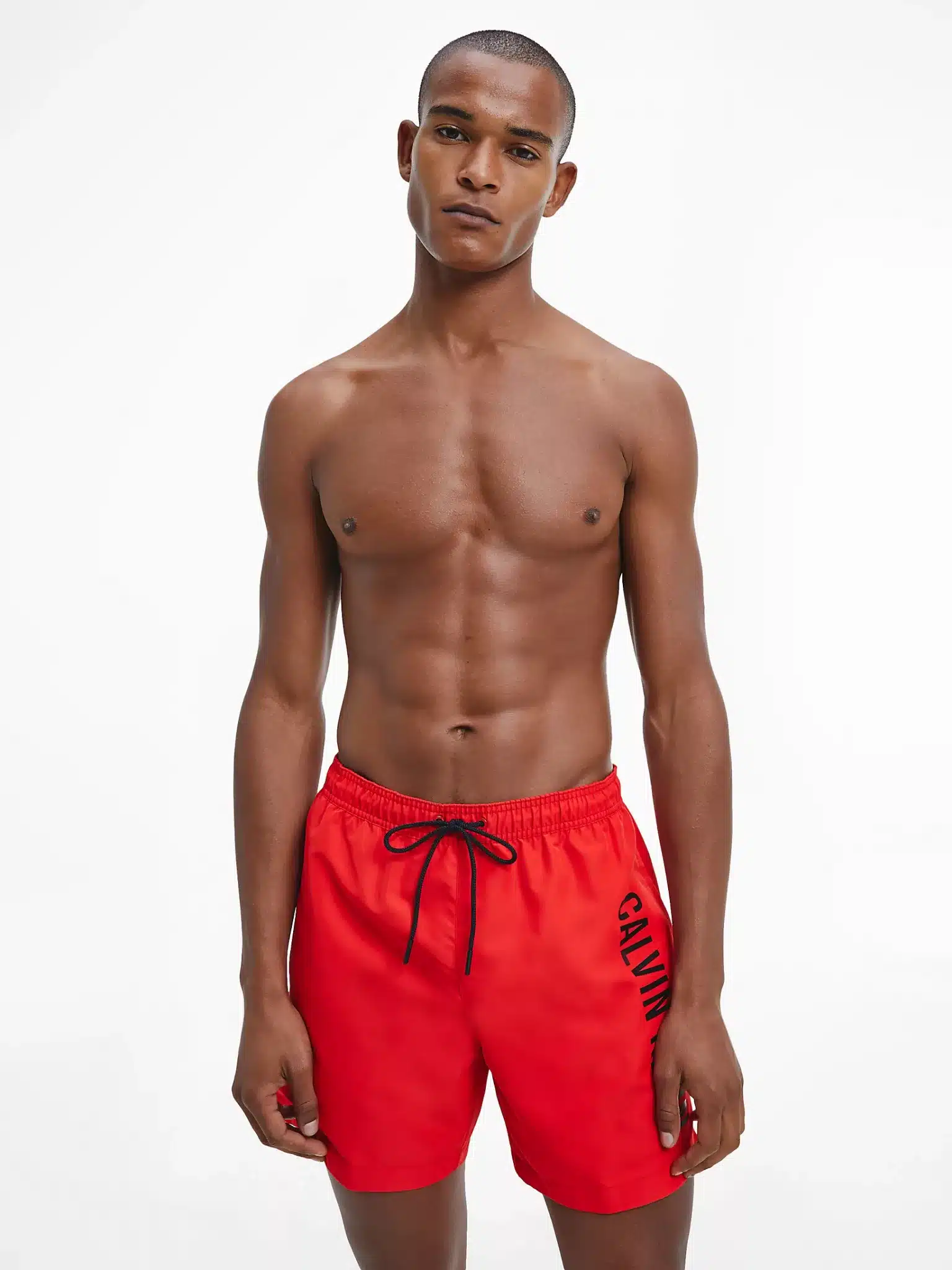 Red calvin klein swim shorts online