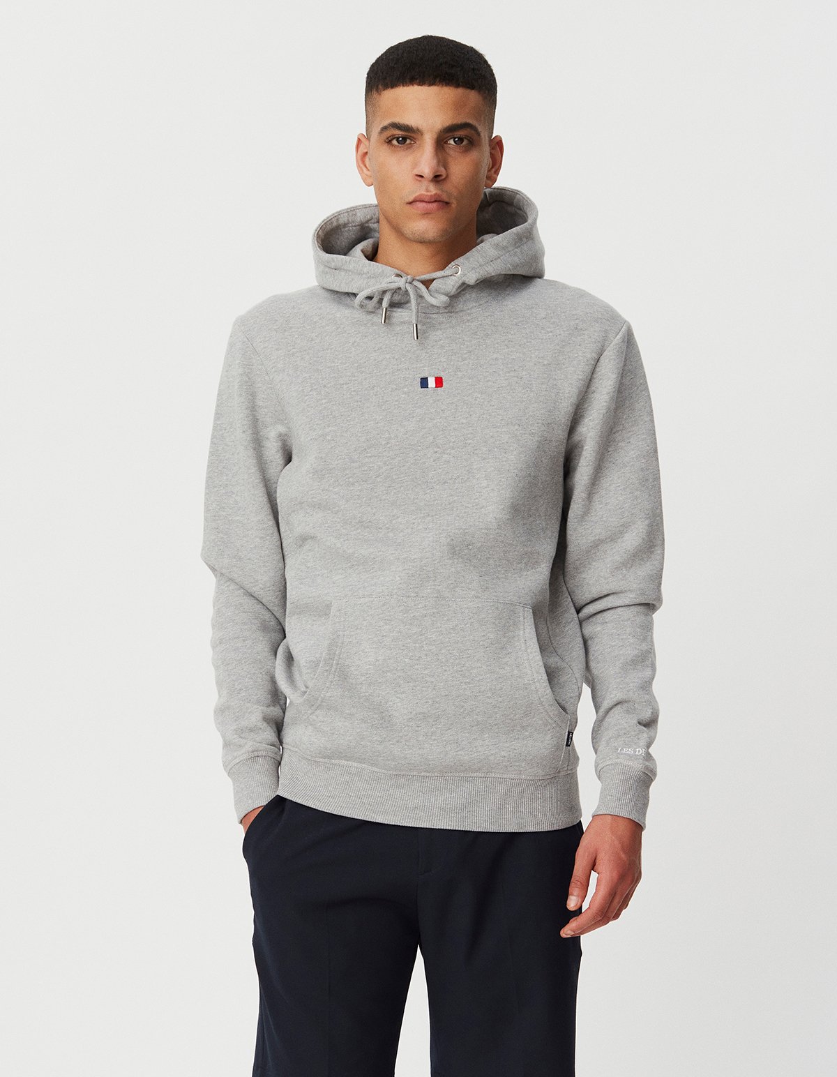 Buy Les Deux Flag Hoodie Grey Melange Scandinavian Fashion Store