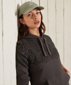 Superdry Bohemian Crafted Overhead Hoodie Washed Black