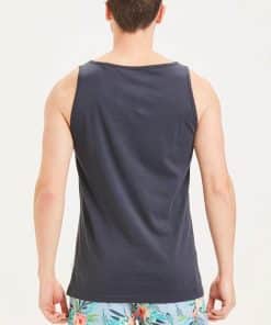 Knowledge Cotton Apparel Alder Palm Tank Top Blue