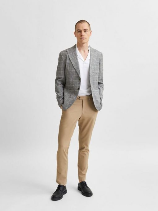 Selected Homme Linen Blazer Grey