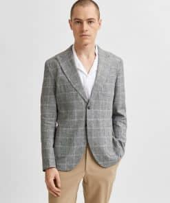 Selected Homme Linen Blazer Grey