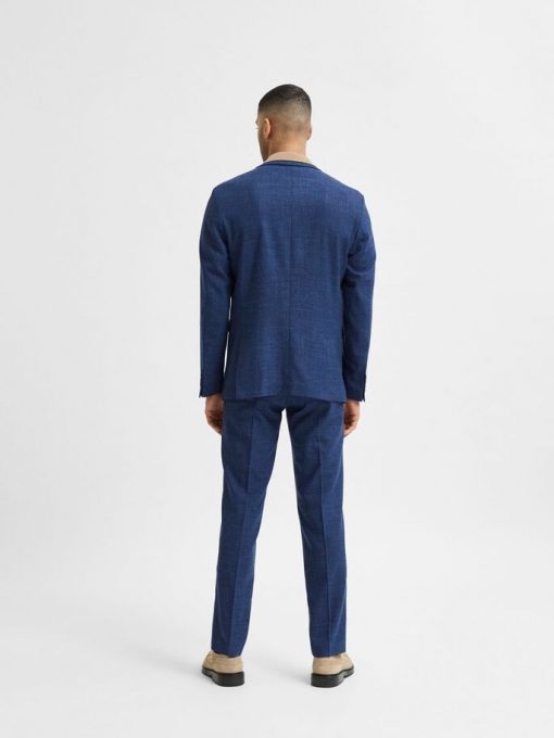 Selected Homme Oasis Linen Blazer Estate Blue