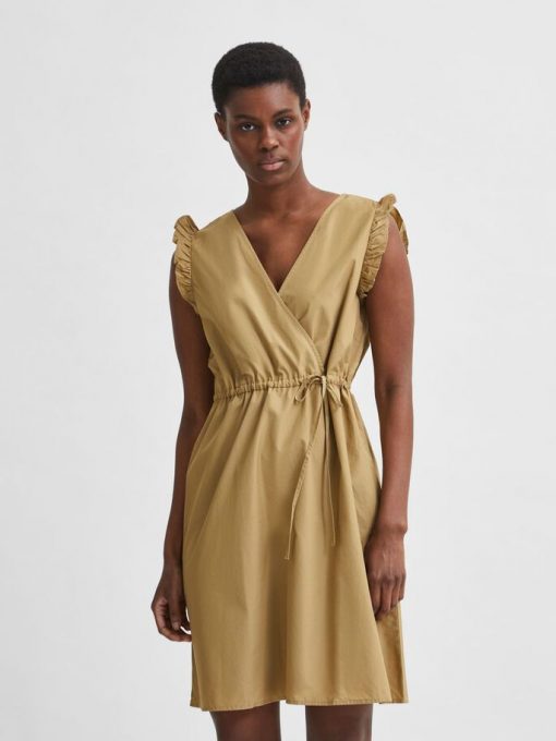 Selected Femme Lilo Damina Short Dress  Kelp