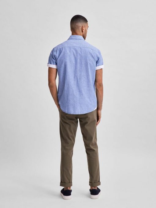 Selected Homme Classic Linen Shirt Blue