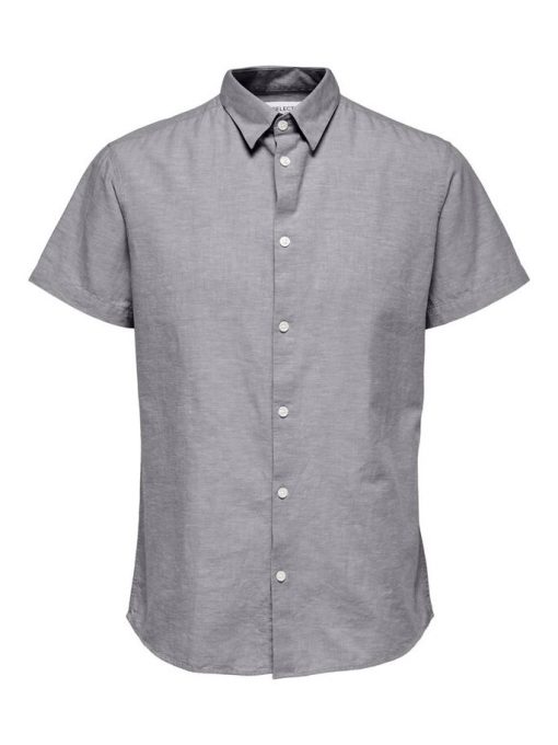 Selected Homme Classic Linen Shirt Black Olive